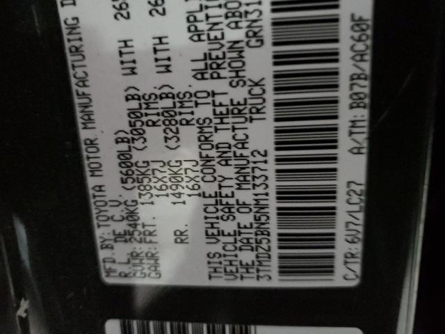 3TMDZ5BN5NM133712 - 2022 TOYOTA TACOMA DOUBLE CAB 绿色 照片 12