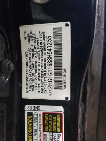 2HGFG11688H541255 - 2008 HONDA CIVIC LX BLACK photo 12