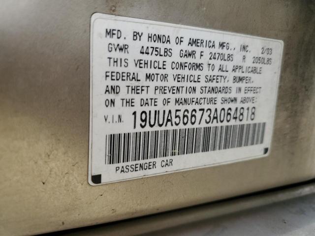 19UUA56673A064818 - 2003 ACURA 3.2TL GOLD photo 12