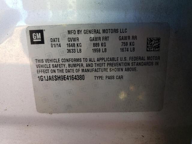 1G1JA6SH9E4164380 - 2014 CHEVROLET SONIC LS 银色 照片 12