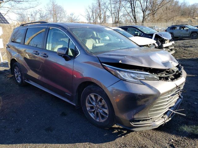 5TDBRKEC6MS012721 - 2021 TOYOTA SIENNA LE CHARCOAL photo 4