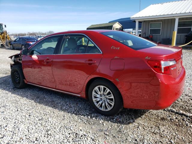 4T4BF1FK2DR292837 - 2013 TOYOTA CAMRY L RED photo 2