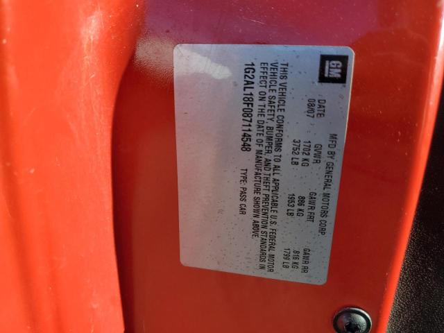 1G2AL18F087114548 - 2008 PONTIAC G5 Rouge photo 12