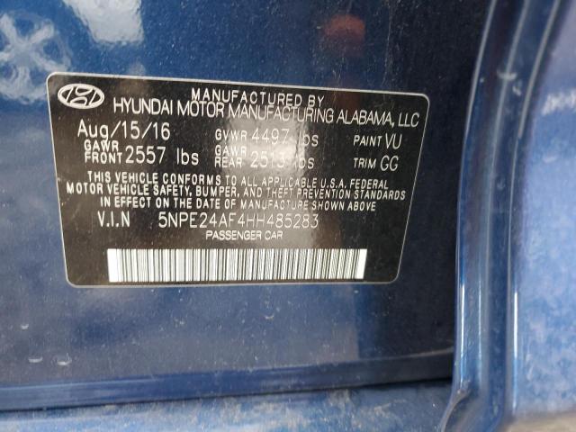 5NPE24AF4HH485283 - 2017 HYUNDAI SONATA SE BLUE photo 12