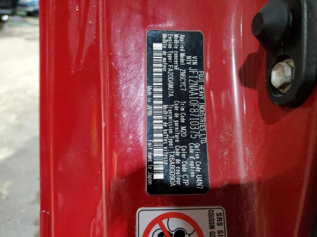 JF1ZNAA10F8710375 - 2015 TOYOTA SCION FR-S RED photo 12