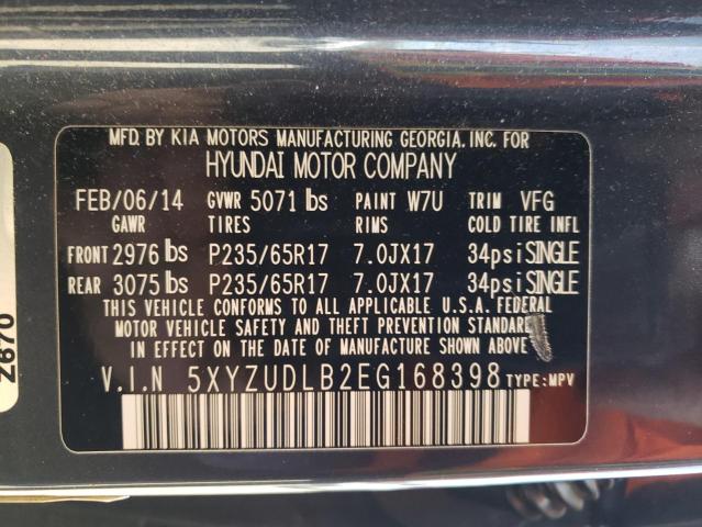 5XYZUDLB2EG168398 - 2014 HYUNDAI SANTA FE S GRAY photo 13