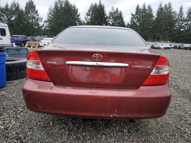 4T1BE32K74U348978 - 2004 TOYOTA CAMRY LE RED photo 6