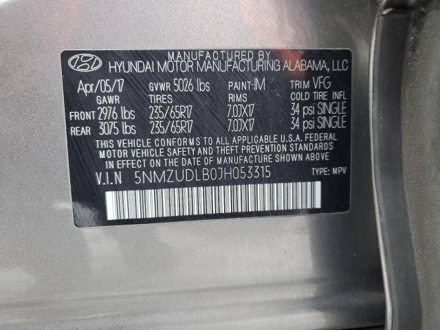 5NMZUDLB0JH053315 - 2018 HYUNDAI SANTA FE S TAN photo 13