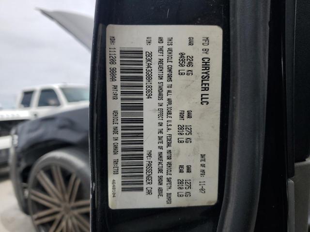 2B3KA43G88H183694 - 2008 DODGE CHARGER BLACK photo 12