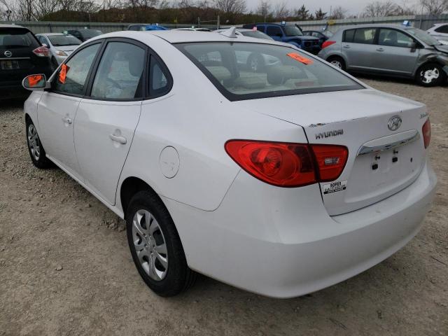 KMHDU4AD0AU183792 - 2010 HYUNDAI ELANTRA BLUE WHITE photo 3