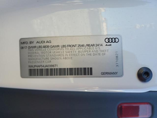 WAUP4AF54JA039971 - 2018 AUDI S5 PREMIUM PLUS თეთრი ფოტო 12