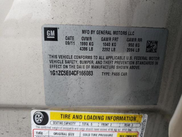 1G1ZC5E04CF166083 - 2012 CHEVROLET MALIBU 1LT ოქროსფერი ფოტო 12