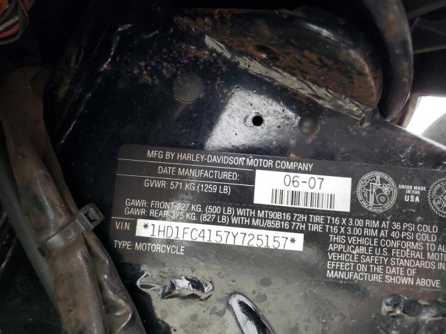 1HD1FC4157Y725157 - 2007 HARLEY-DAVIDSON FLHTCUI 黑色 照片 10