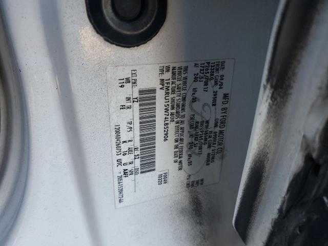 1FMRU15W74LB52906 - 2004 FORD EXPEDITION XLT WHITE photo 12