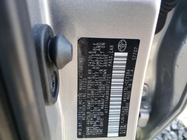 4T1T11AK8RU872721 - 2024 TOYOTA CAMRY SE NIGHT SHADE SILVER photo 13