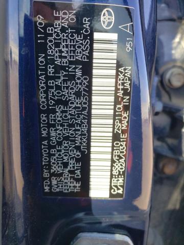 JTKKU4B47AJ057790 - 2010 TOYOTA SCION XD BLUE photo 12