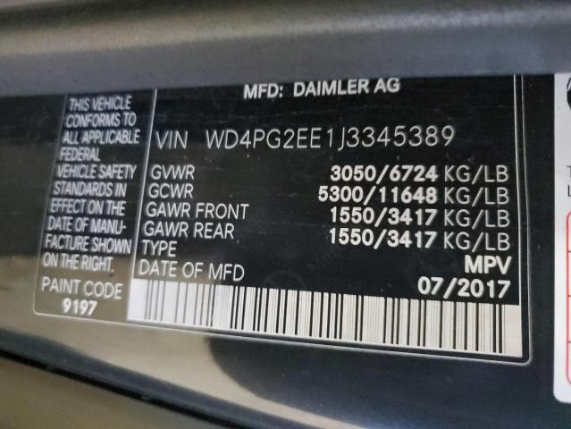 WD4PG2EE1J3345389 - 2018 MERCEDES-BENZ METRIS BLACK photo 13