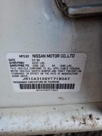 JN1CA31D6YT718047 - 2000 NISSAN MAXIMA GLE WHITE photo 12