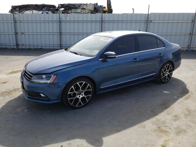 3VWL17AJ5HM279560 - 2017 VOLKSWAGEN JETTA SEL BLUE photo 1