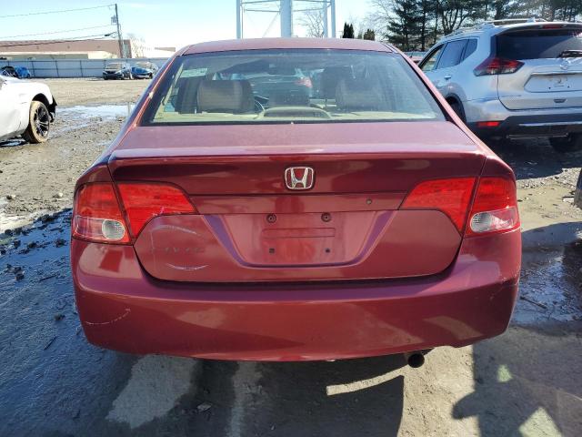 2HGFA16557H510545 - 2007 HONDA CIVIC LX BURGUNDY photo 6