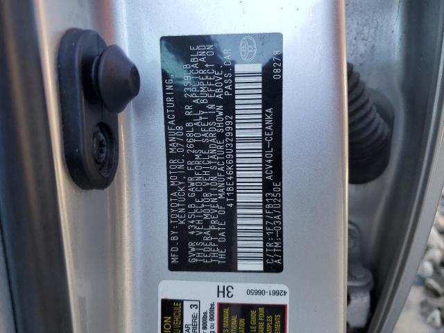 4T1BE46K69U329992 - 2009 TOYOTA CAMRY BASE SILVER photo 12