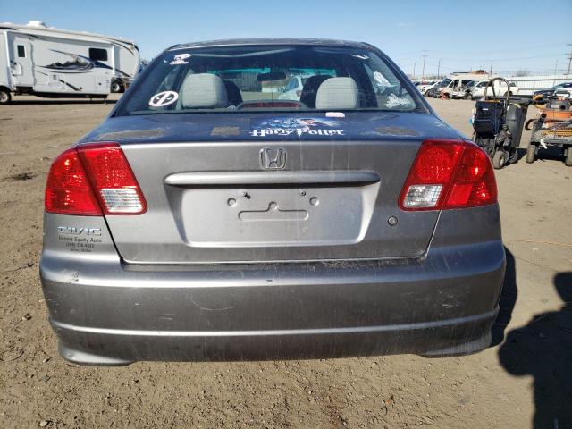 2HGES16385H577418 - 2005 HONDA CIVIC DX VP GRAY photo 6