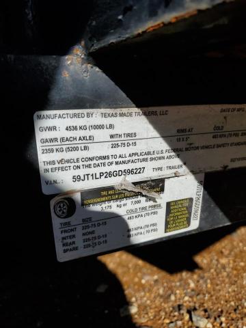 59JT1LP26GD596227 - 2016 UTILITY TRAILER Negro foto 10