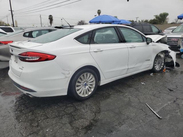 3FA6P0LU3JR116367 - 2018 FORD FUSION SE HYBRID WHITE photo 3