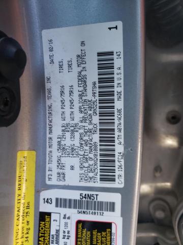 5TFAZ5CNXGX010809 - 2016 TOYOTA TACOMA DOUBLE CAB 银色 照片 12