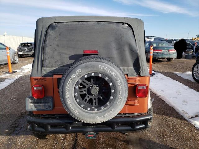 1J4FA49S81P308202 - 2001 JEEP WRANGLER / SPORT ORANGE photo 6