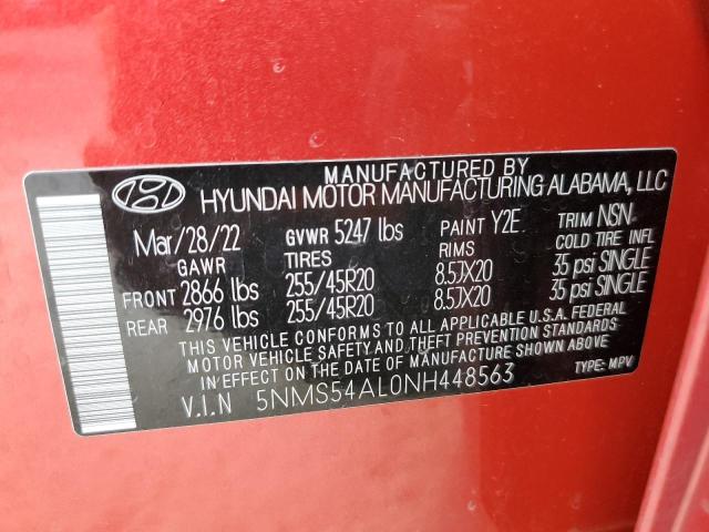 5NMS54AL0NH448563 - 2022 HYUNDAI SANTA FE CALLIGRAPHY RED photo 13