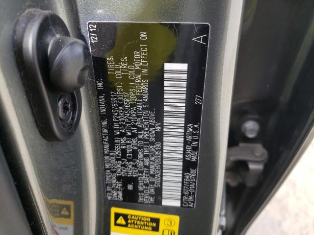 5TDZA3EH7DS035190 - 2013 TOYOTA HIGHLANDER BASE Gris photo 12