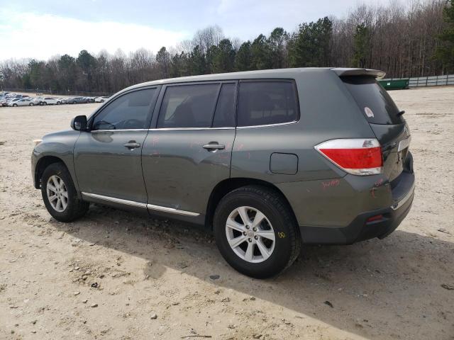 5TDZA3EH7DS035190 - 2013 TOYOTA HIGHLANDER BASE Gris photo 2