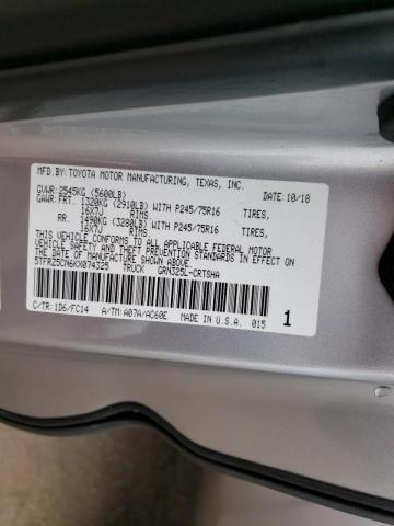 5TFRZ5CN6KX074325 - 2019 TOYOTA TACOMA ACCESS CAB ვერცხლისფერი ფოტო 13