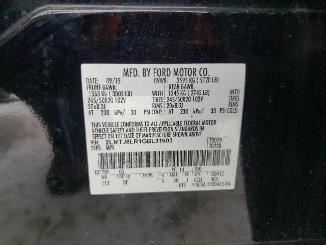 2LMTJ8LR1GBL31603 - 2016 LINCOLN MKX RESERVE BLACK photo 13