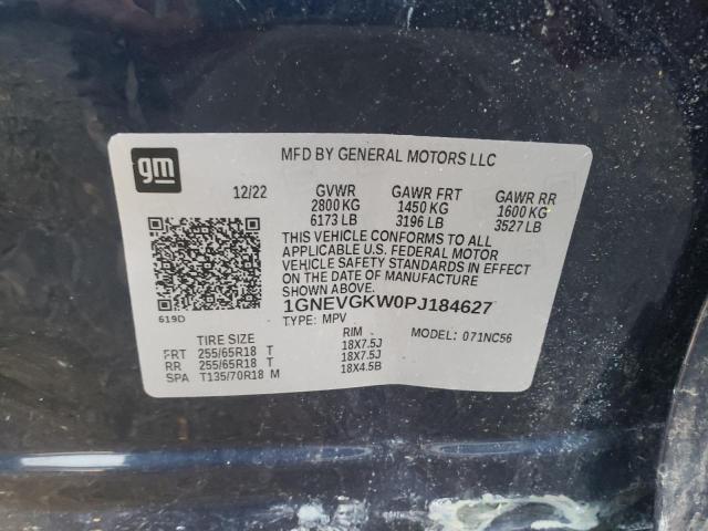 1GNEVGKW0PJ184627 - 2023 CHEVROLET TRAVERSE LT BLUE photo 13