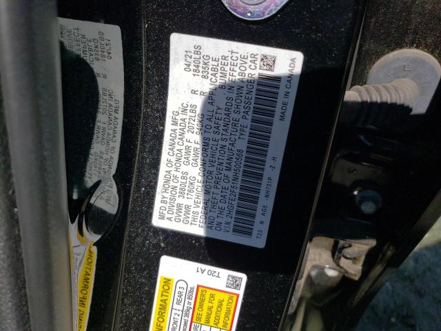 2HGFE2F51NH500568 - 2022 HONDA CIVIC SPORT 黑色 照片 12