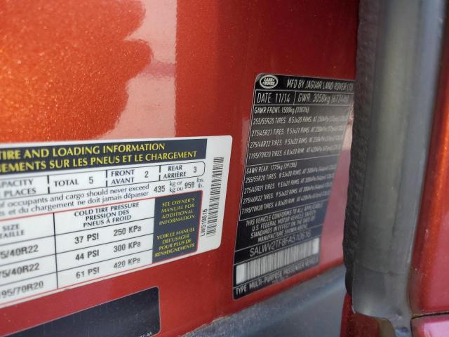 SALWV2TF8FA510616 - 2015 LAND ROVER RANGE ROVE AUTOBIOGRAPHY RED photo 14