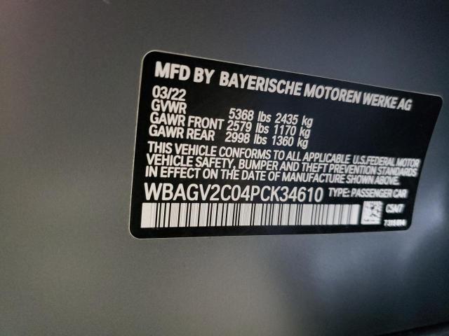 WBAGV2C04PCK34610 - 2023 BMW 840I Gris foto 12
