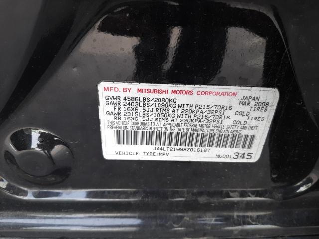 JA4LT21W98Z016167 - 2008 MITSUBISHI OUTLANDER ES BLACK photo 14