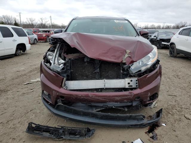 5TDJKRFH3ES039878 - 2014 TOYOTA HIGHLANDER XLE 勃艮第红 照片 5