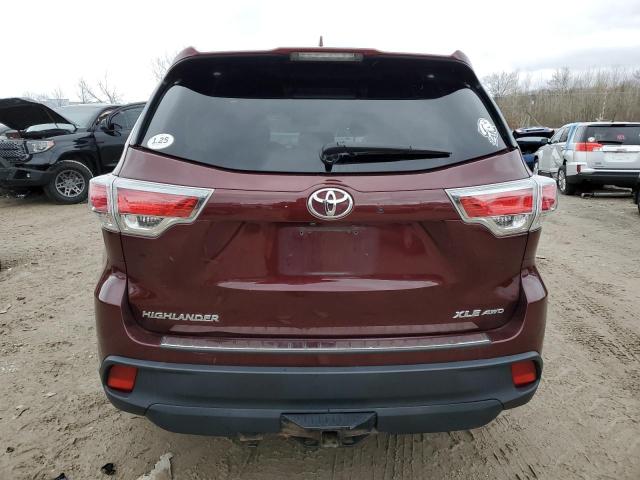 5TDJKRFH3ES039878 - 2014 TOYOTA HIGHLANDER XLE 勃艮第红 照片 6