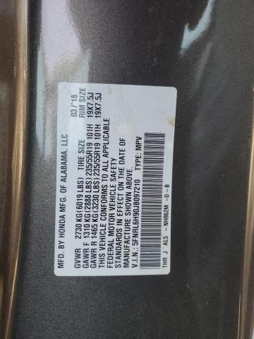 5FNRL6H90JB097210 - 2018 HONDA ODYSSEY ELITE Marrón foto 12