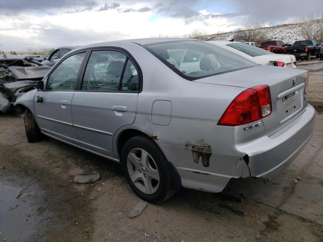 1HGES26714L009358 - 2004 HONDA CIVIC EX SILVER photo 2