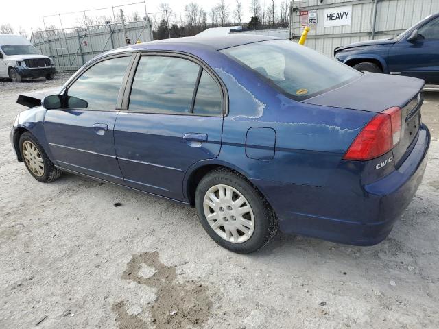 2HGES16535H607233 - 2005 HONDA CIVIC LX BLUE photo 2