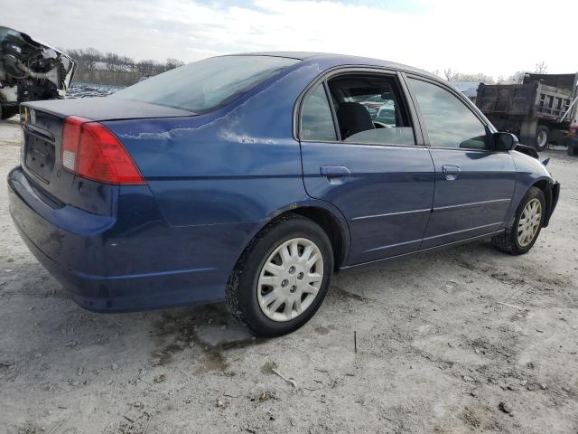 2HGES16535H607233 - 2005 HONDA CIVIC LX BLUE photo 3