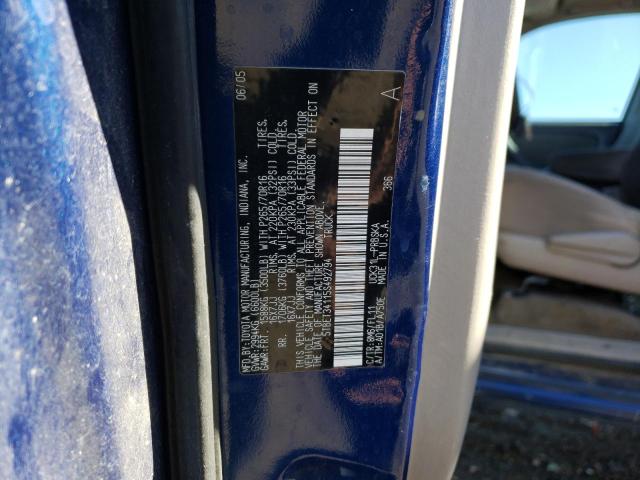 5TBET34115S492794 - 2005 TOYOTA TUNDRA DOUBLE CAB SR5 BLUE photo 12