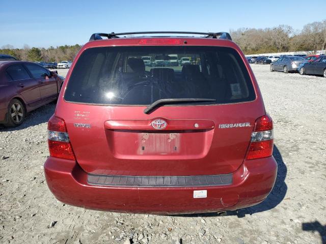 JTEGD21A150122276 - 2005 TOYOTA HIGHLANDER MAROON photo 6