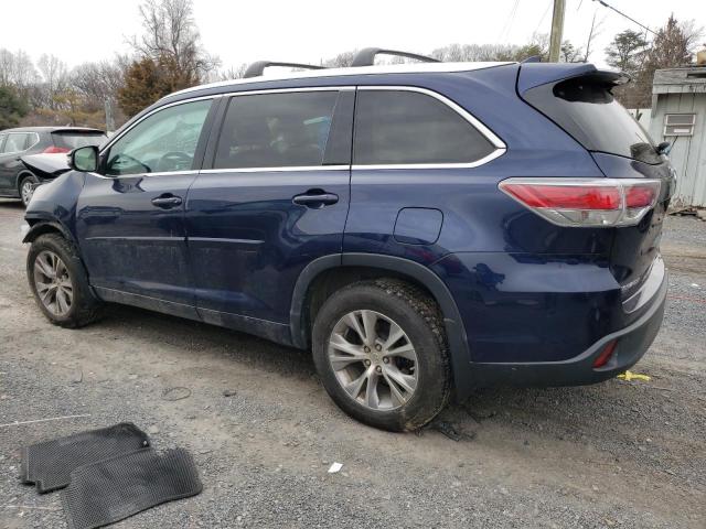 5TDJKRFH0FS204979 - 2015 TOYOTA HIGHLANDER XLE Mavi foto 2