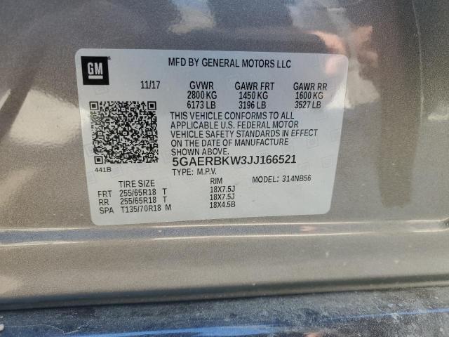 5GAERBKW3JJ166521 - 2018 BUICK ENCLAVE ESSENCE 灰色 照片 13